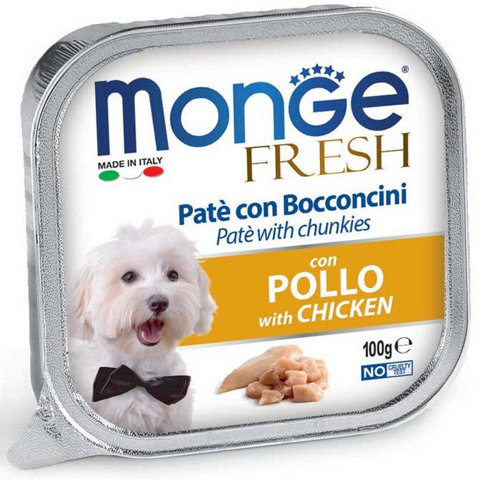 Monge Fresh Paté e Bocconcini con Pollo 100g - MONGE - 34289848058072
