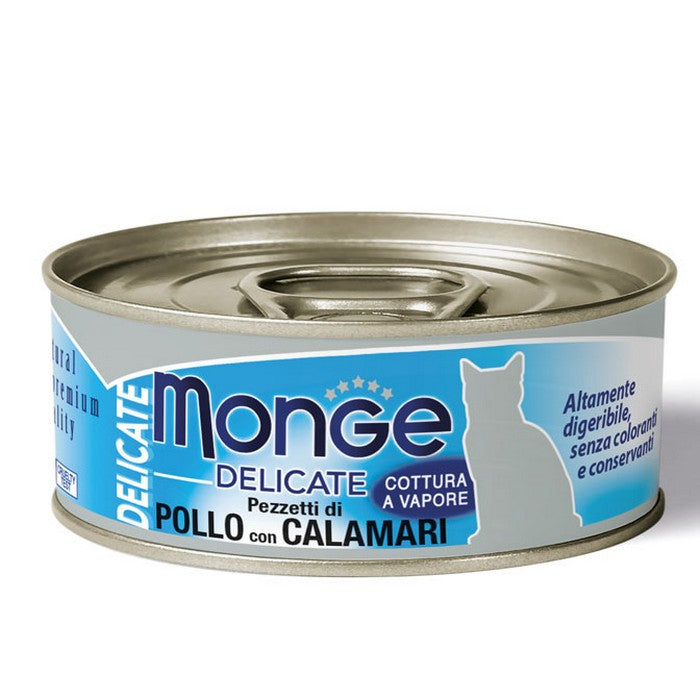 Monge Delicate Gatto Pezzetti di Pollo con Calamari - Adult 80g