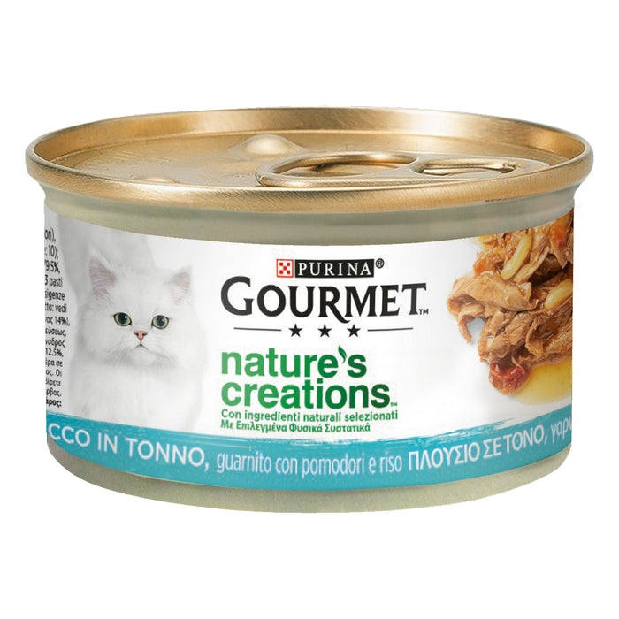 Purina Gourmet Nature's Creations ricco in Tonno con pomodori e riso 85g