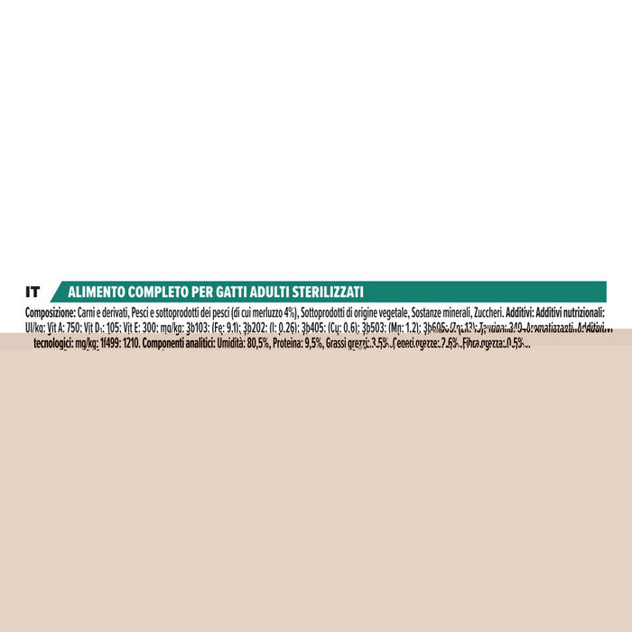 Purina Pro Plan Adult Sterilised Terrine con merluzzo 10x75g - PURINA - 66184970699130