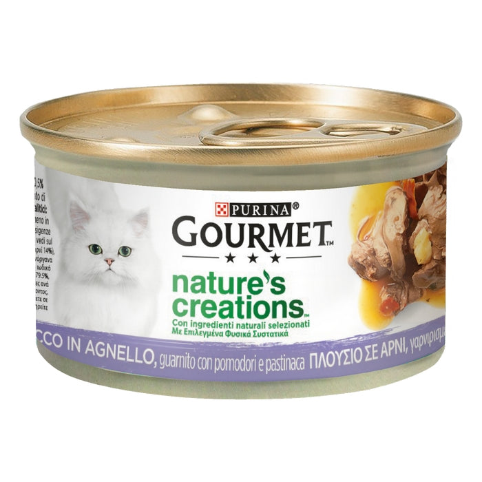 Purina Gourmet Nature's Creations ricco in Agnello con pomodori e pastinaca 85g