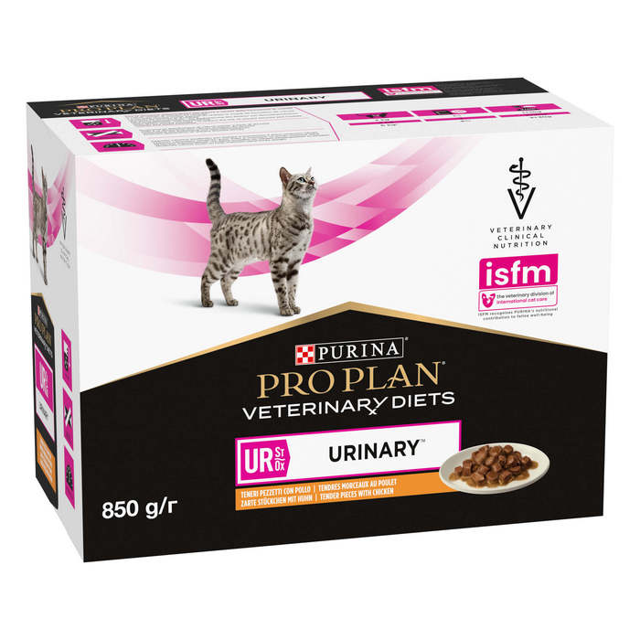 Purina Pro Plan Feline Veterinary Diets UR Urinary con Pollo 10x85g - PURINA - 66185332294010