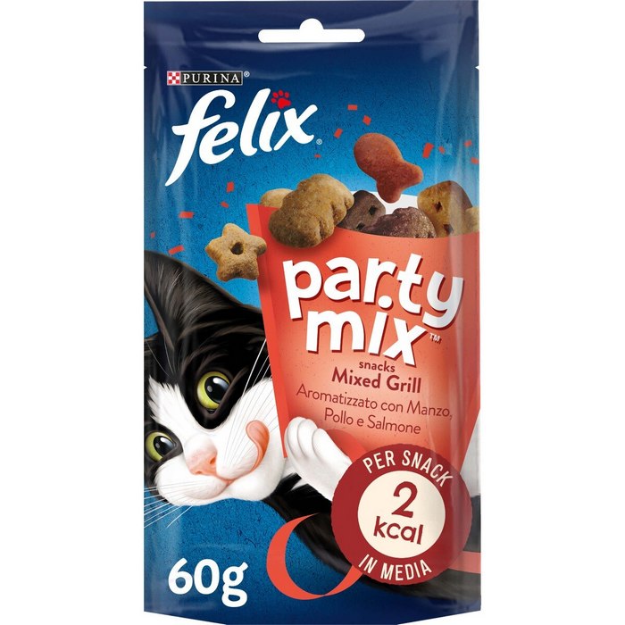 Purina Felix Party Mix Mixed Grill con Manzo, pollo e salmone 60g - PURINA - 66186096181626