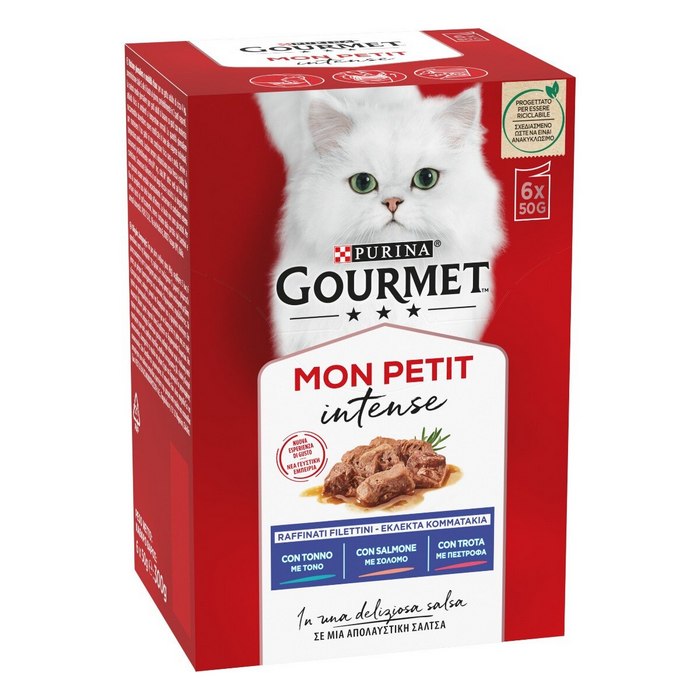 Purina Gourmet Mon Petit Invitanti ricette con tonno, salmone e trota 6x50g