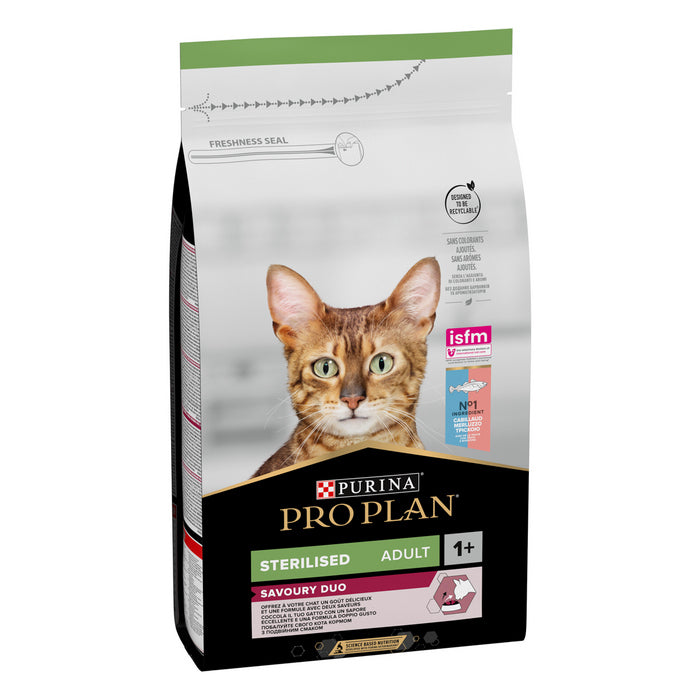 Purina Pro Plan Adult Sterilised Savoury Duo ricco in merluzzo e trota - PURINA - 66185839149434