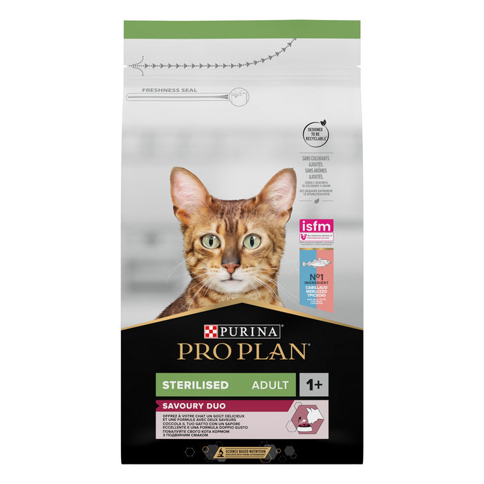 Purina Pro Plan Adult Sterilised Savoury Duo ricco in merluzzo e trota - PURINA - 66185839870330