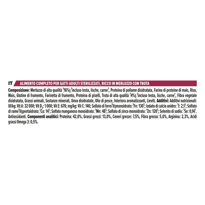 Purina Pro Plan Adult Sterilised Savoury Duo ricco in merluzzo e trota - PURINA - 66185841410426
