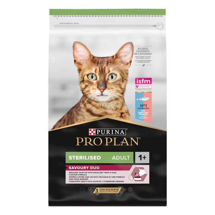 Purina Pro Plan Adult Sterilised Savoury Duo ricco in merluzzo e trota - PURINA - 66185239888250