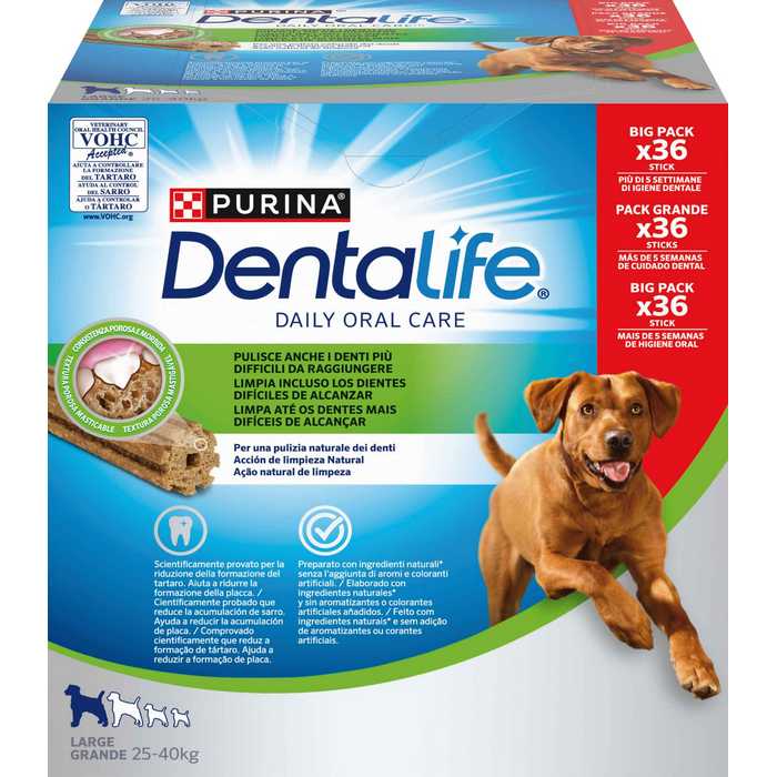 Purina Dentalife Multipack Snack per l'igiene orale cane Large 36 stick - PURINA - 66184983380346