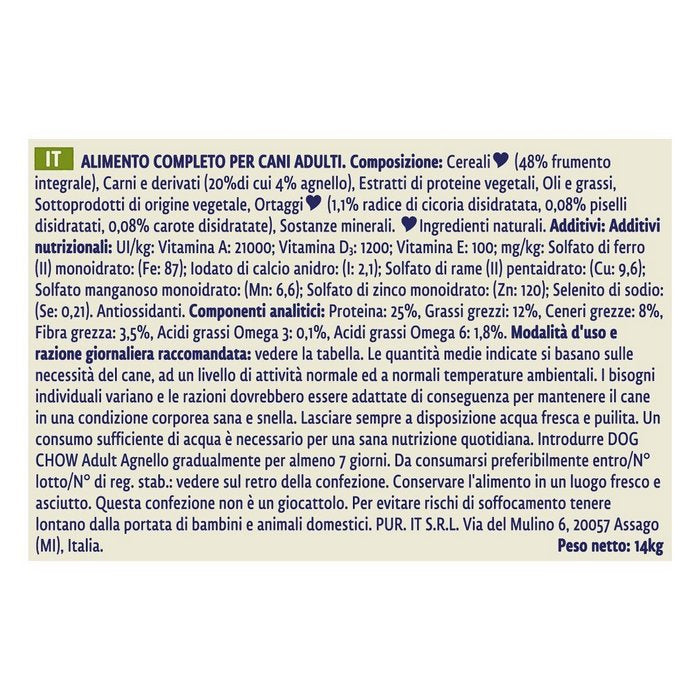 Purina Dog Chow Adult con agnello - PURINA - 66185146696058