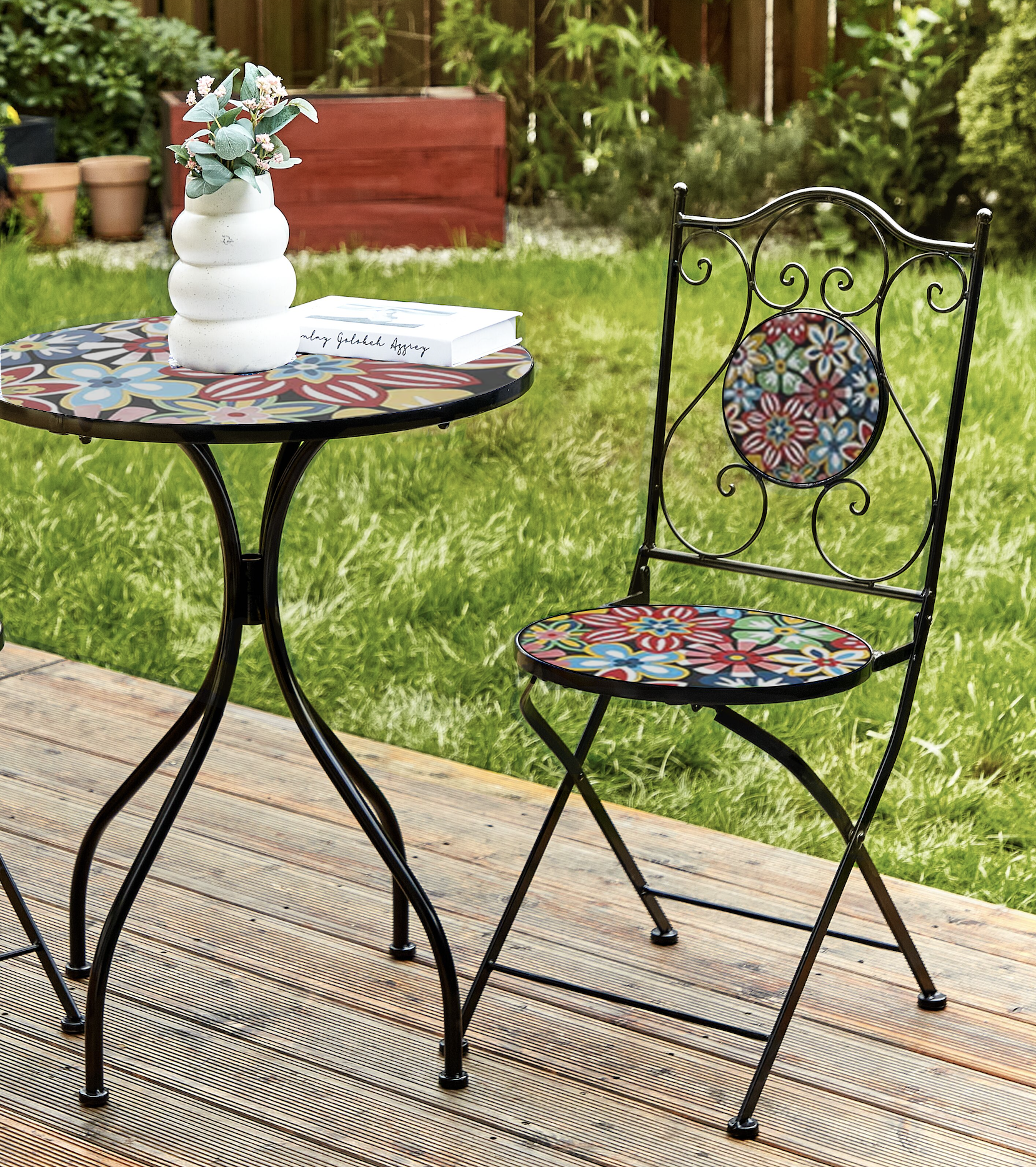 Mosaico Sedie Da Giardino In Ferro Battuto Pieghevoli Esterno