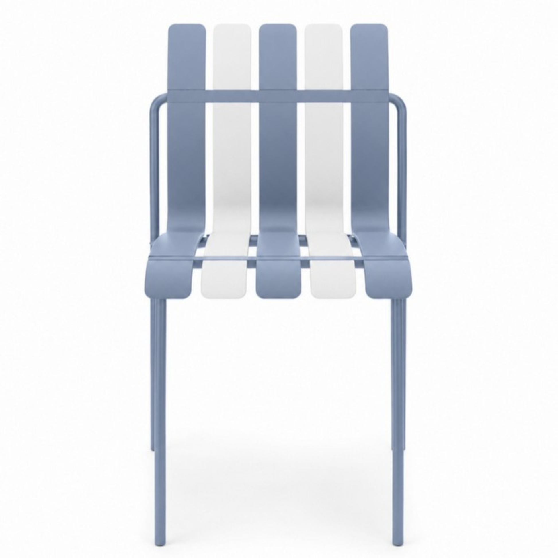 Set 4 Sedie a doghe da giardino mederne in polipropilene, fiberglass e metallo - Beach