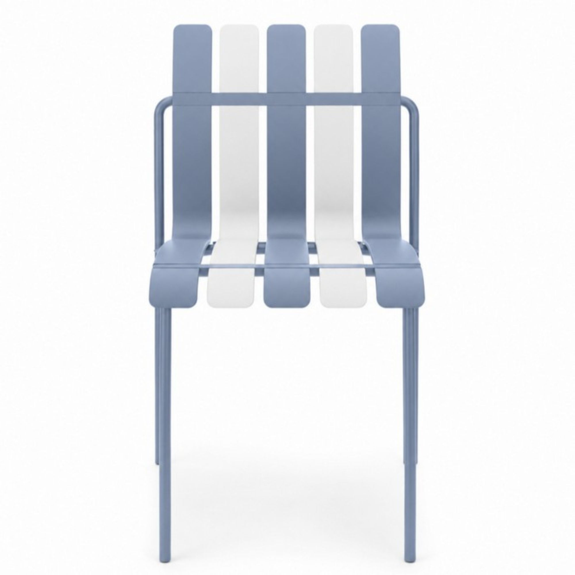 Set 4 Sedie a doghe da giardino mederne in polipropilene, fiberglass e metallo - Beach