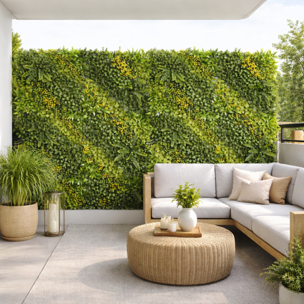 Parete con piante artificiali per giardino verticale 100x100 cm - Multi