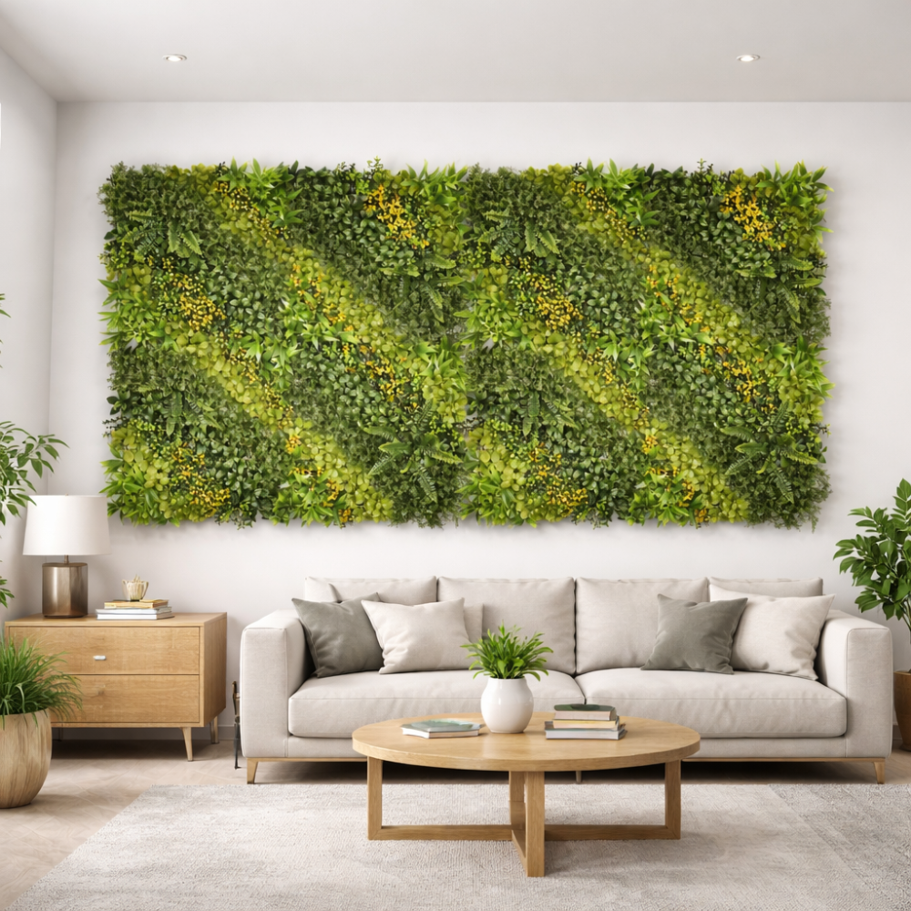 Parete con piante artificiali per giardino verticale 100x100 cm - Multi