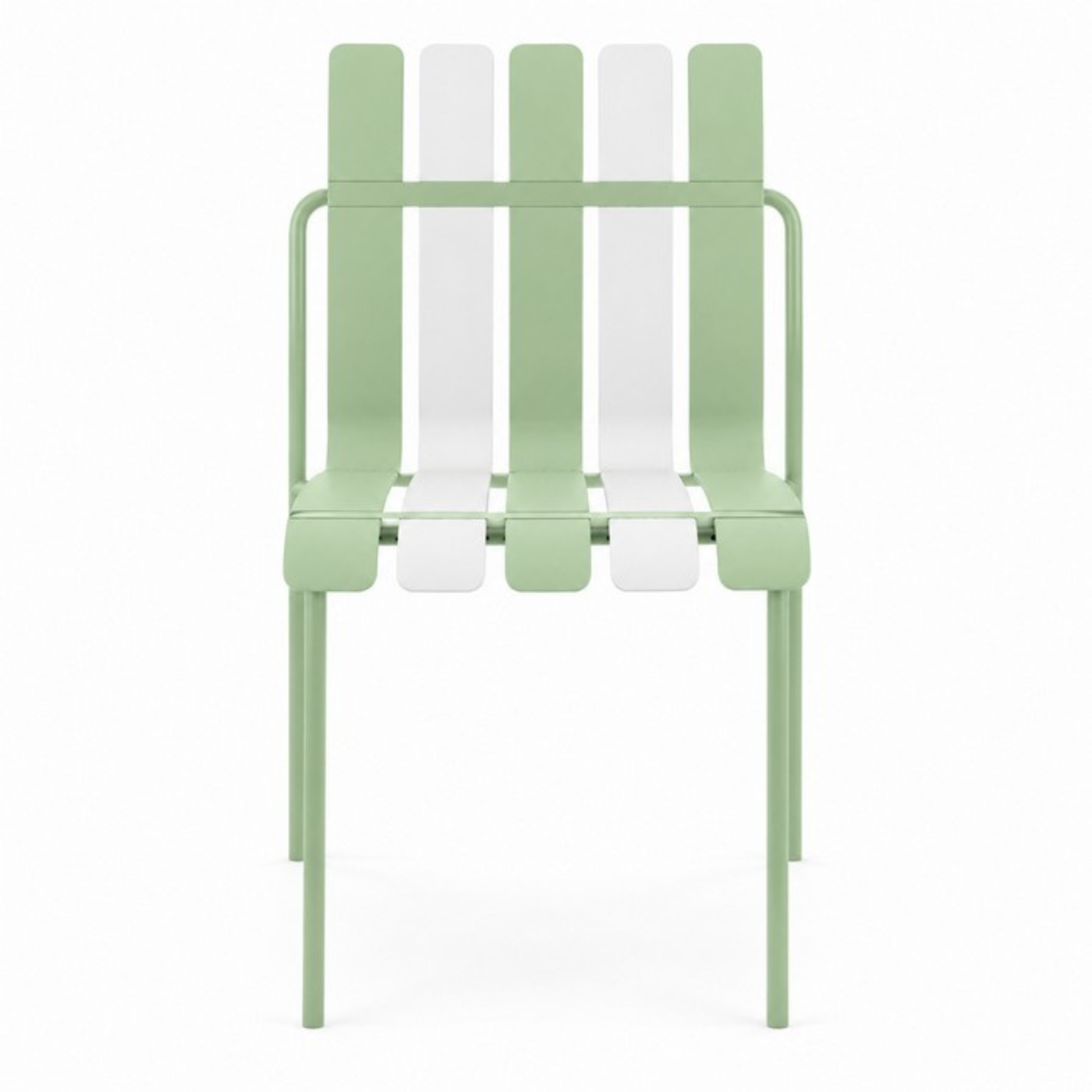 Set 4 Sedie a doghe da giardino mederne in polipropilene, fiberglass e metallo - Beach