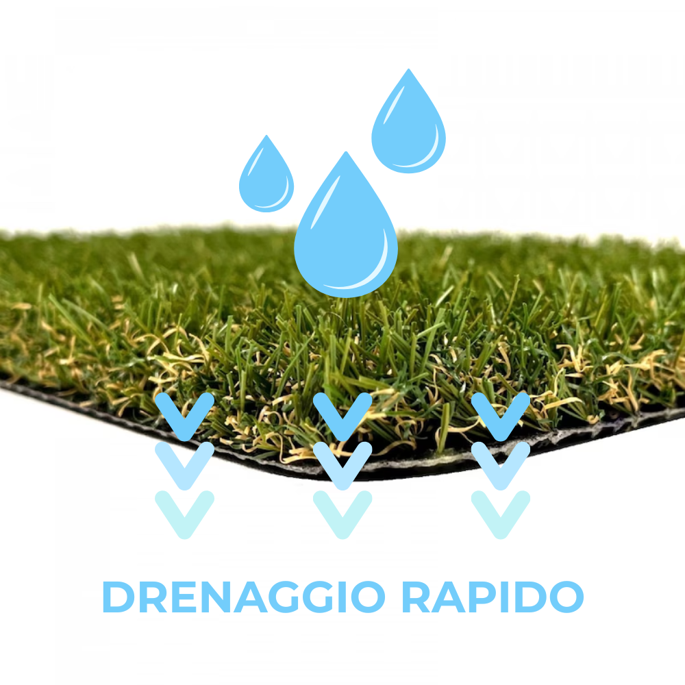 Rotolo di Erba Sintetica 40 mm per esterni - Prato finto realistico anti-uv