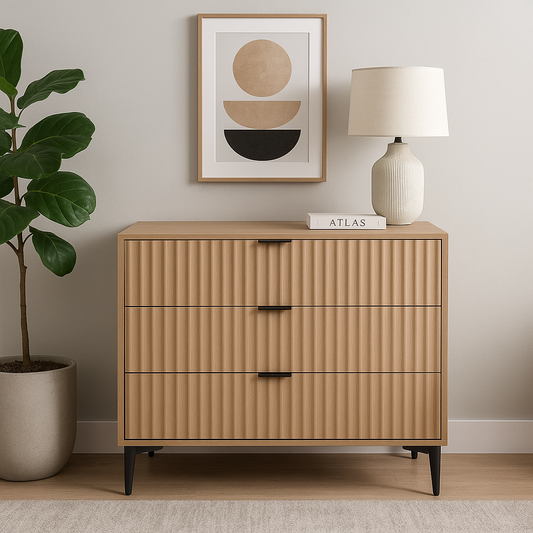 Cassettiera moderna con 3 cassetti in melamina legno - Lignum - BEST - 65894894207354