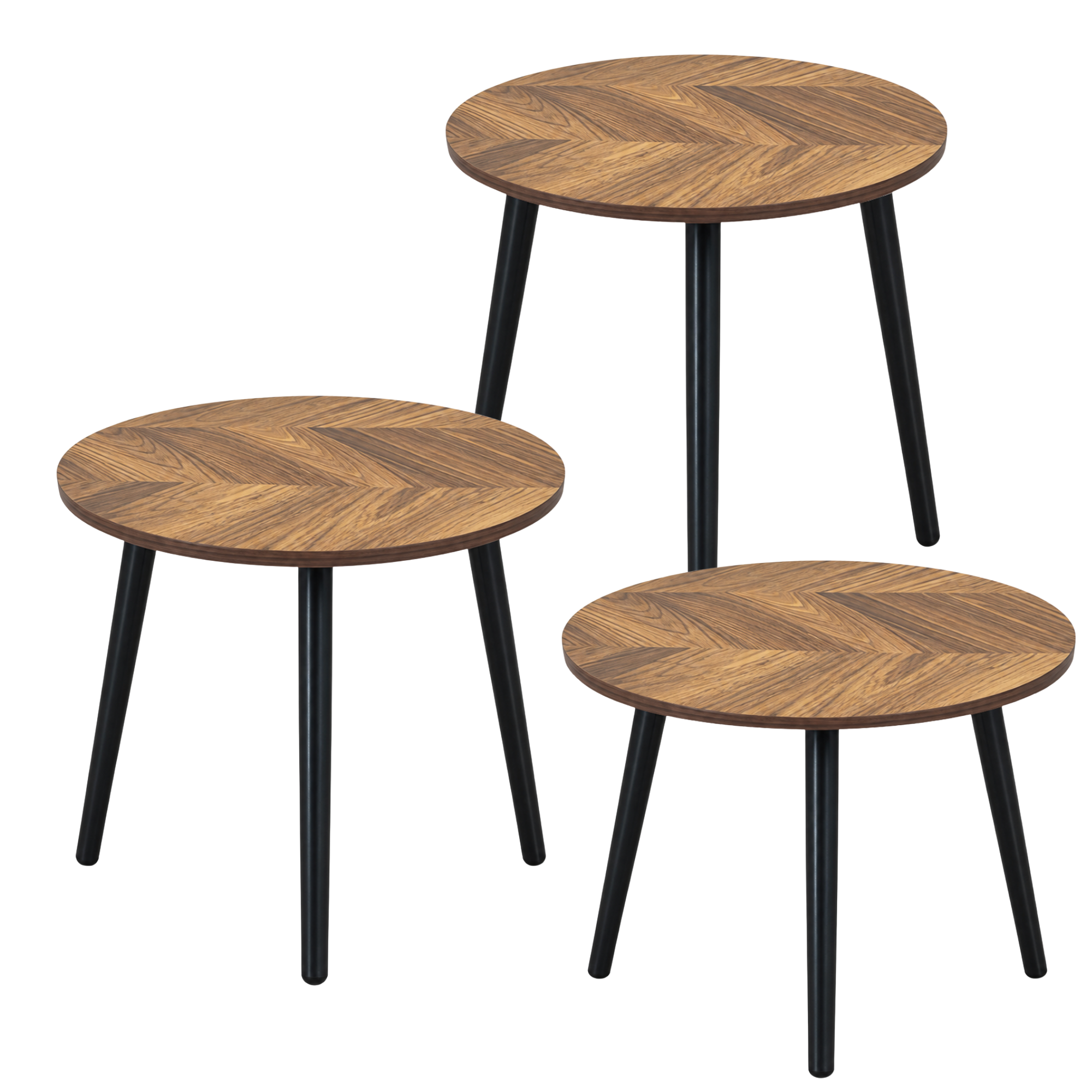 Set 3 Tavolini tondi in legno e MDF - Eyko
