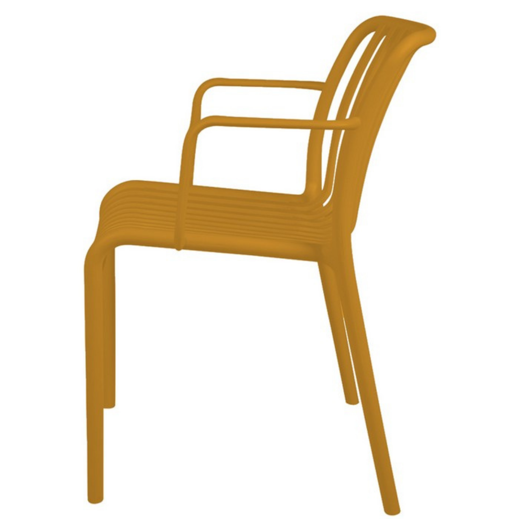 Set 6 poltrone da giardino con doghe impilabili in polipropilene anti-uv - Gardenia