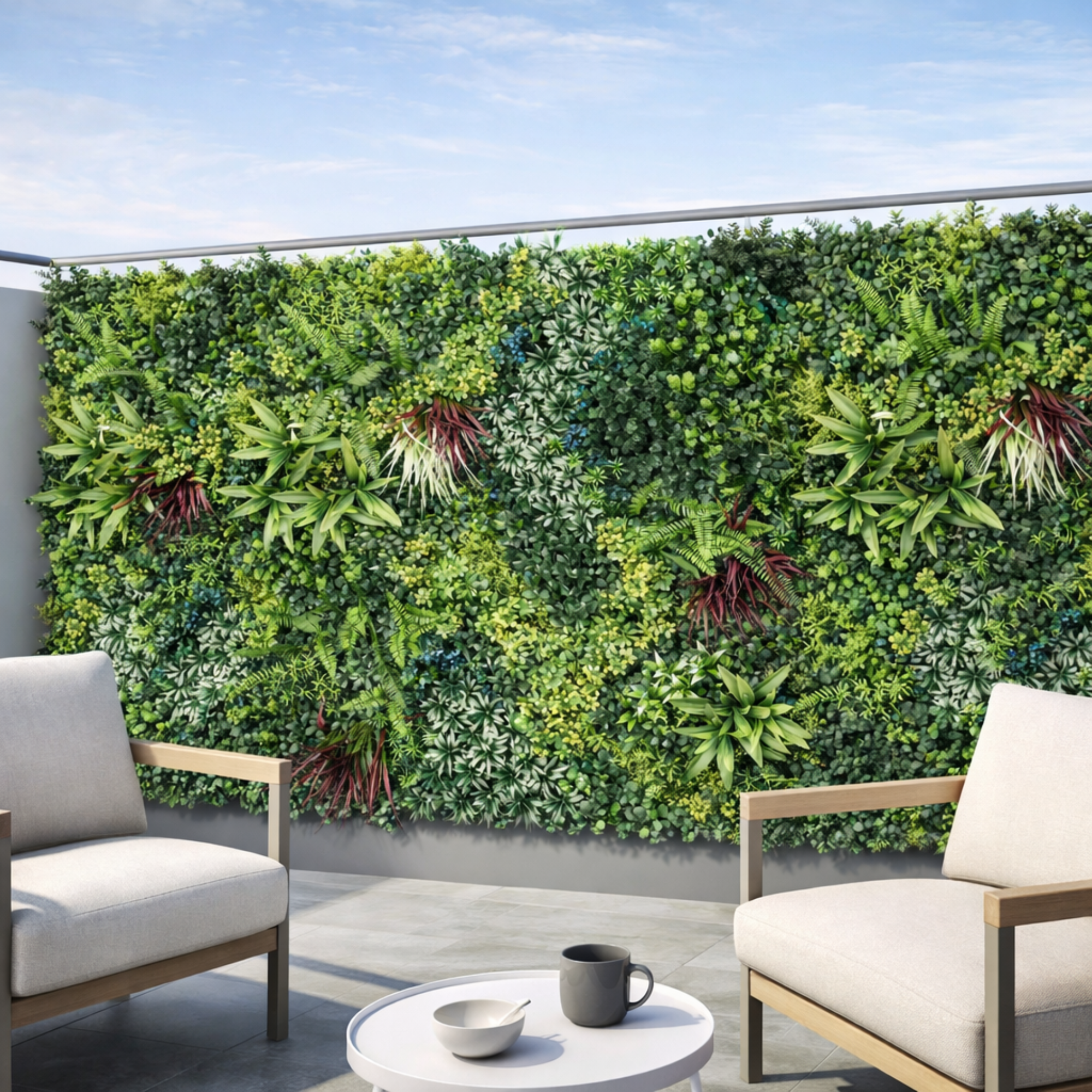 Parete con piante artificiali per giardino verticale 100x100 cm - Danube