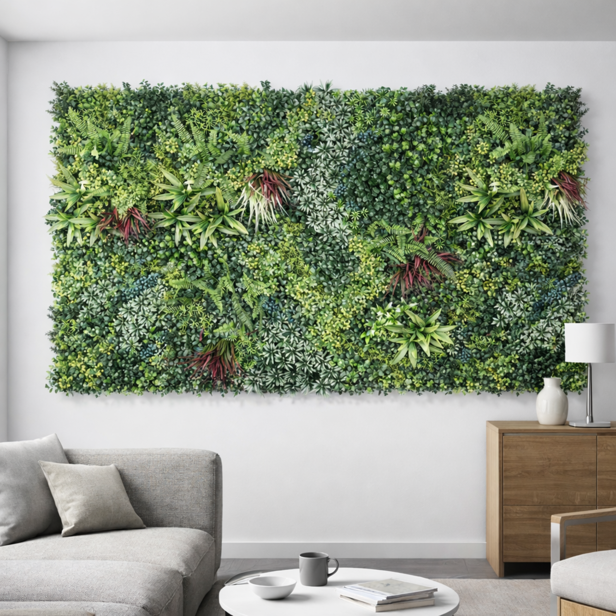 Parete con piante artificiali per giardino verticale 100x100 cm - Danube