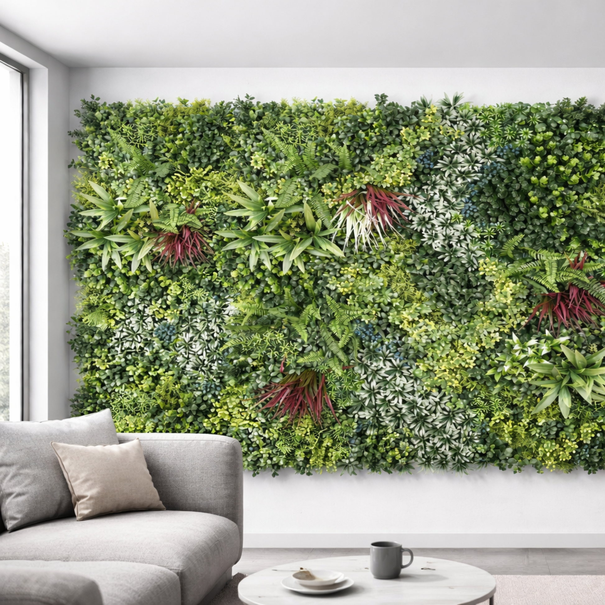 Parete con piante artificiali per giardino verticale 100x100 cm - Danube
