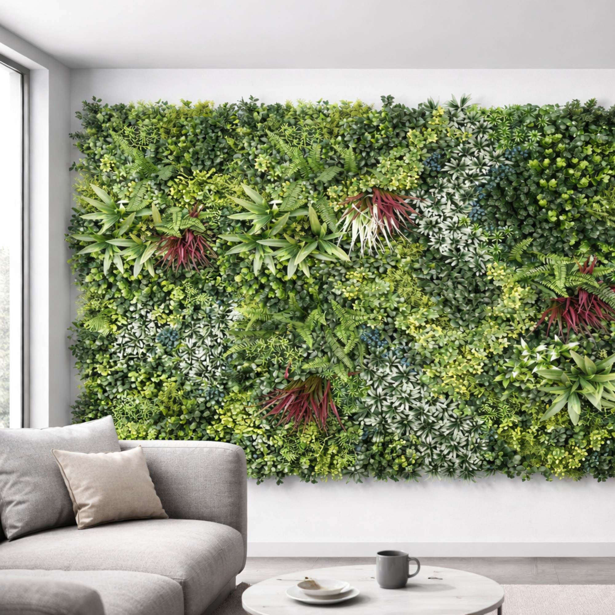 Parete con piante artificiali per giardino verticale 100x100 cm - Danube