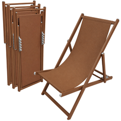 Set 4 Sedia a sdraio da giardino in alluminio e textilene