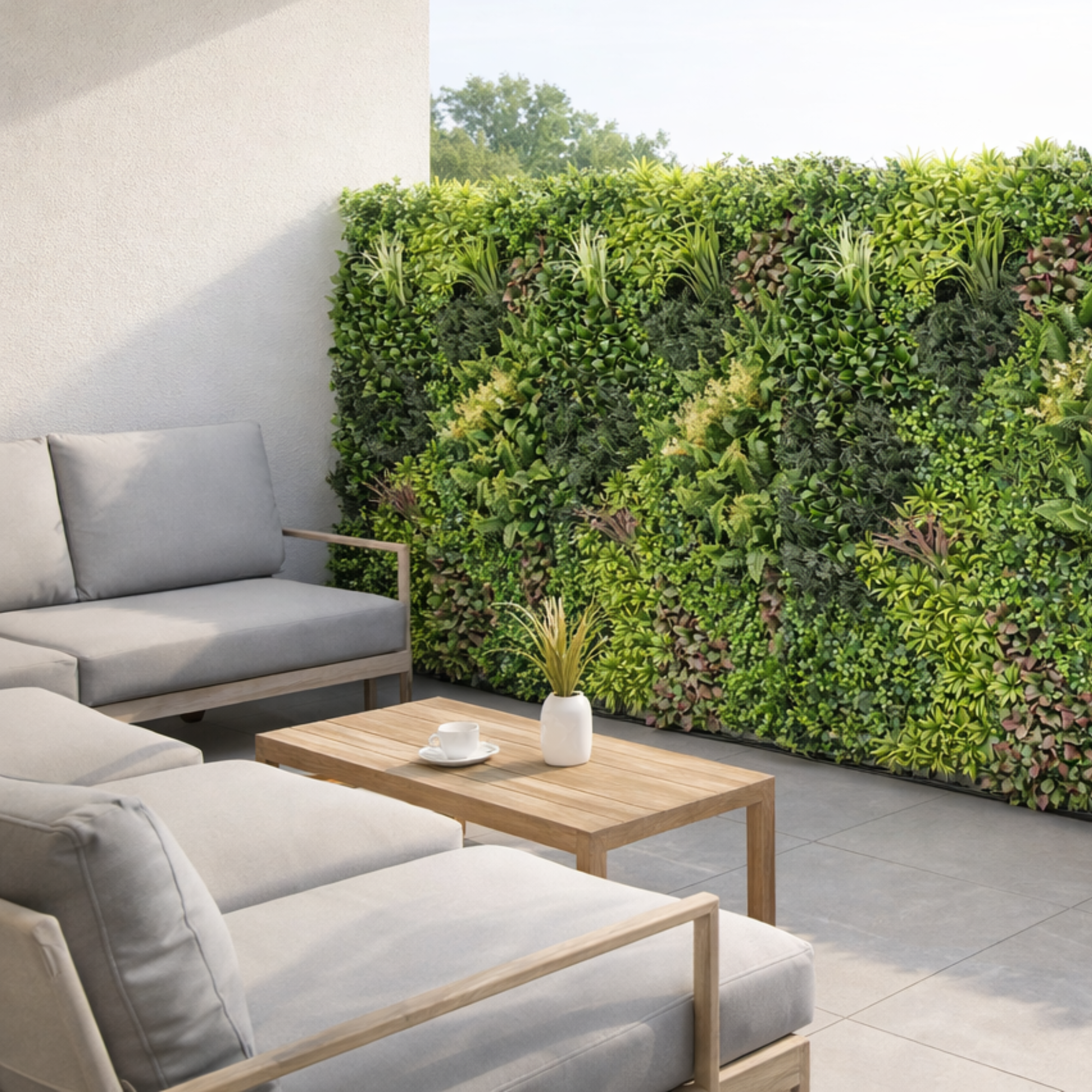 Parete con piante artificiali per giardino verticale 100x100 cm - Hera