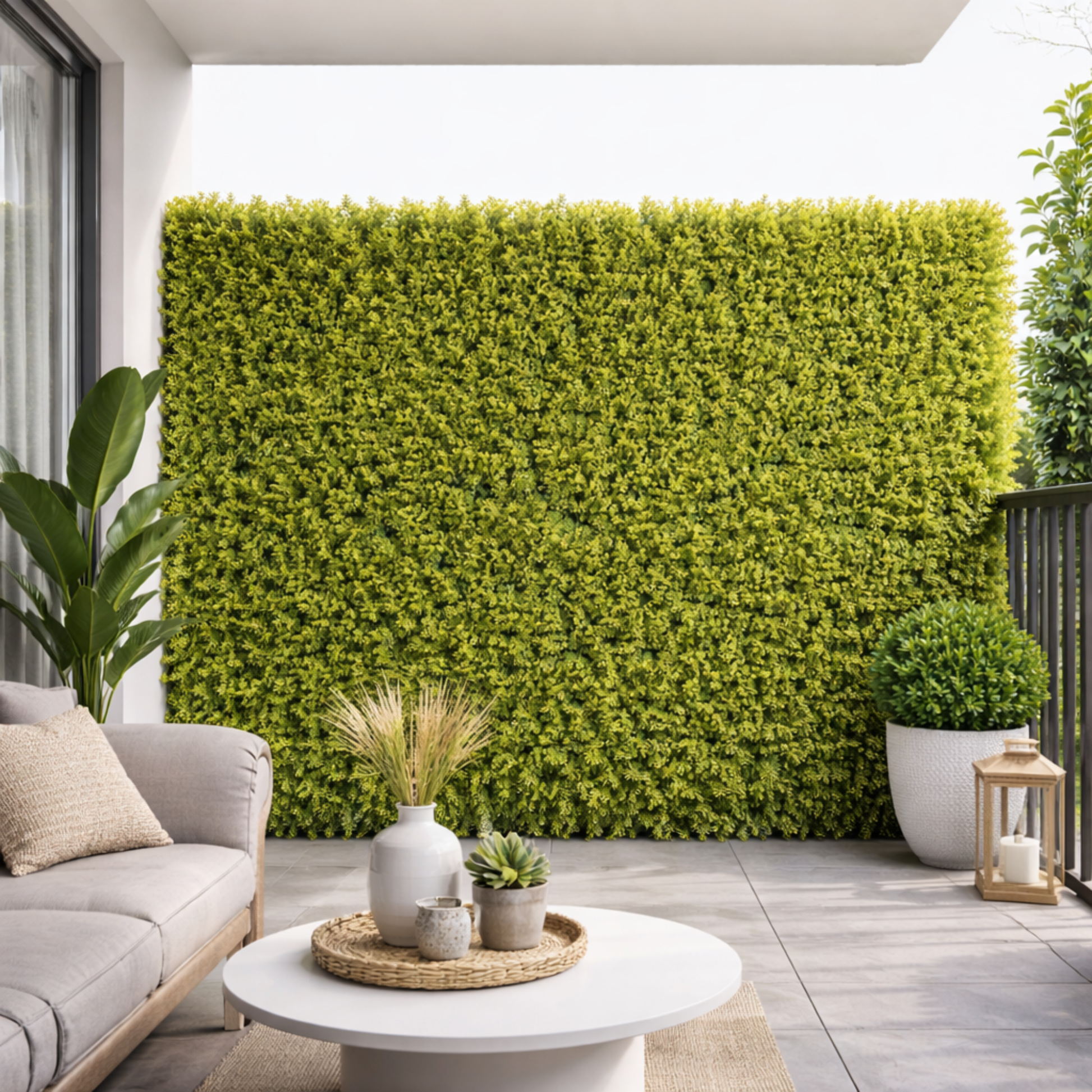 Parete con piante artificiali per giardino verticale 100x100 cm - Mimosa