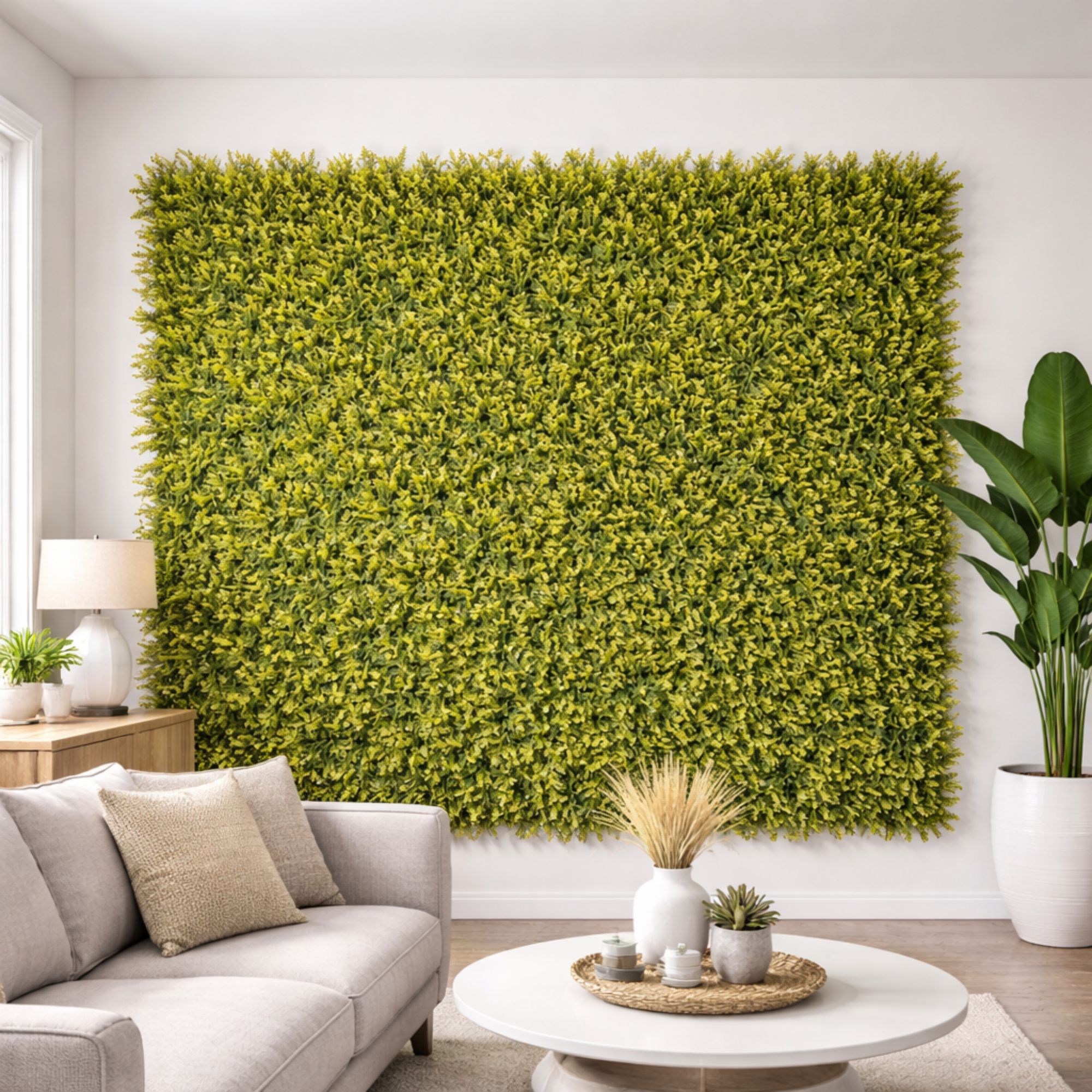 Parete con piante artificiali per giardino verticale 100x100 cm - Mimosa