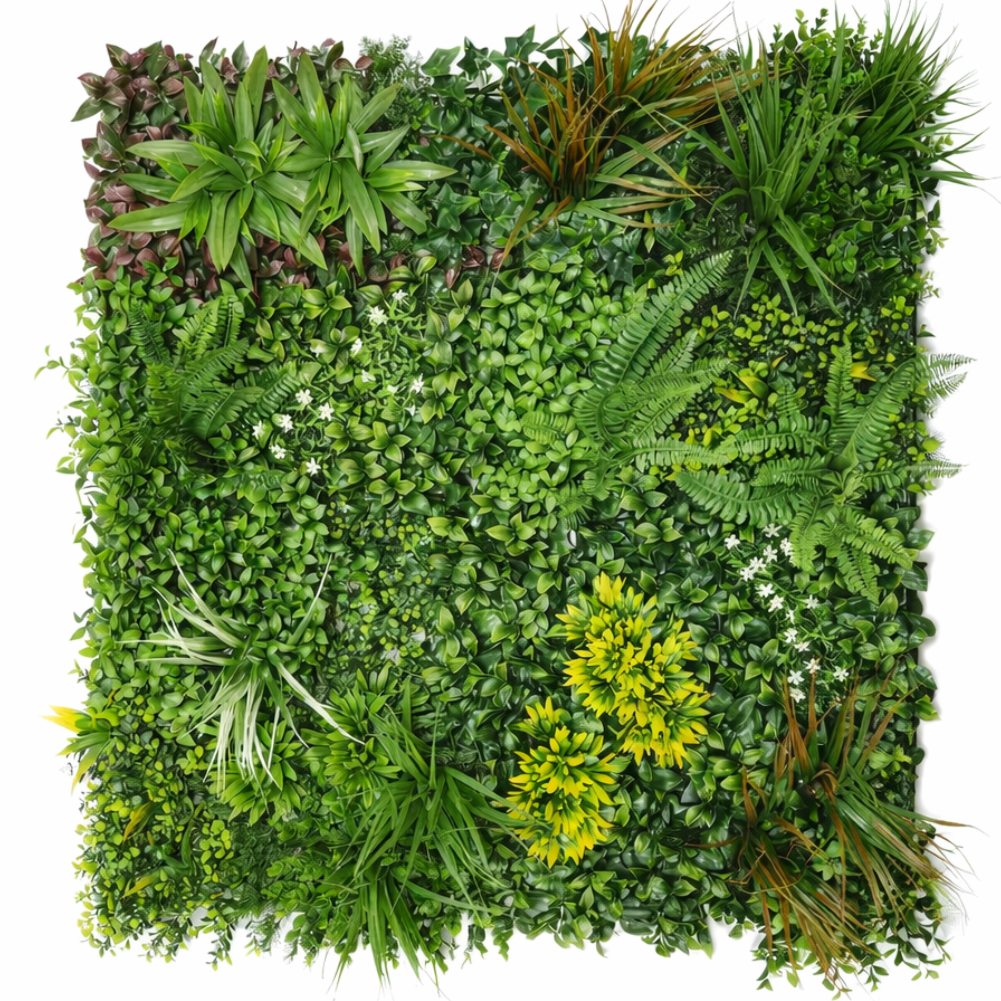 Parete con piante artificiali per giardino verticale 100x100 cm - Spring Garden