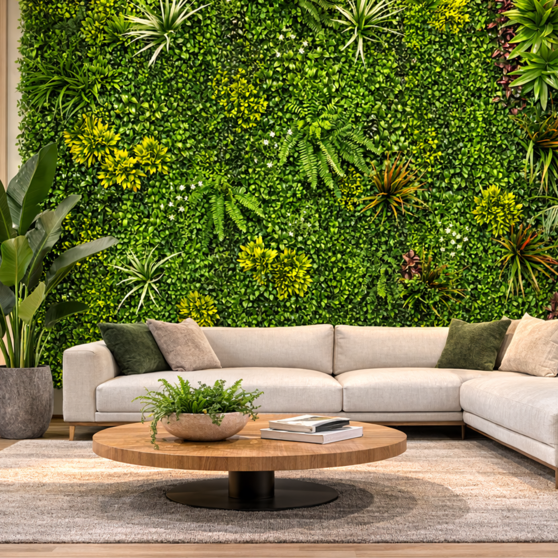 Parete con piante artificiali per giardino verticale 100x100 cm - Spring Garden