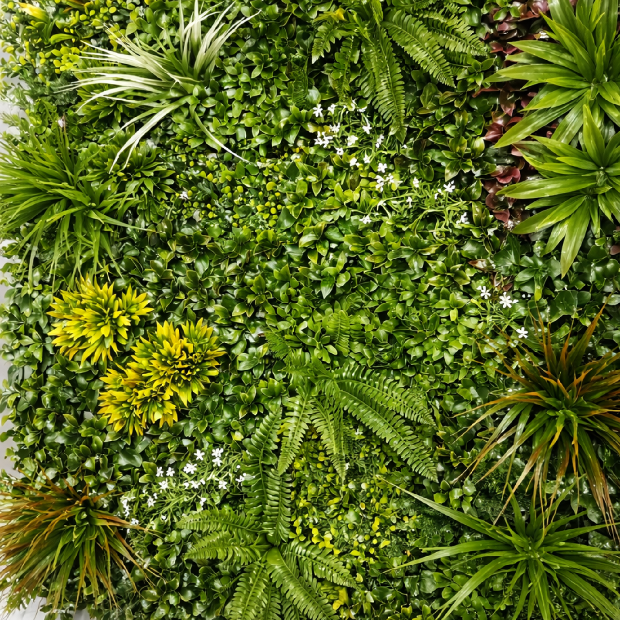 Parete con piante artificiali per giardino verticale 100x100 cm - Spring Garden