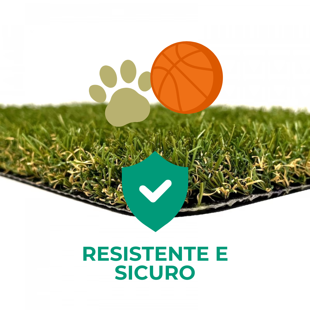 Rotolo di Erba Sintetica 40 mm per esterni - Prato finto realistico anti-uv