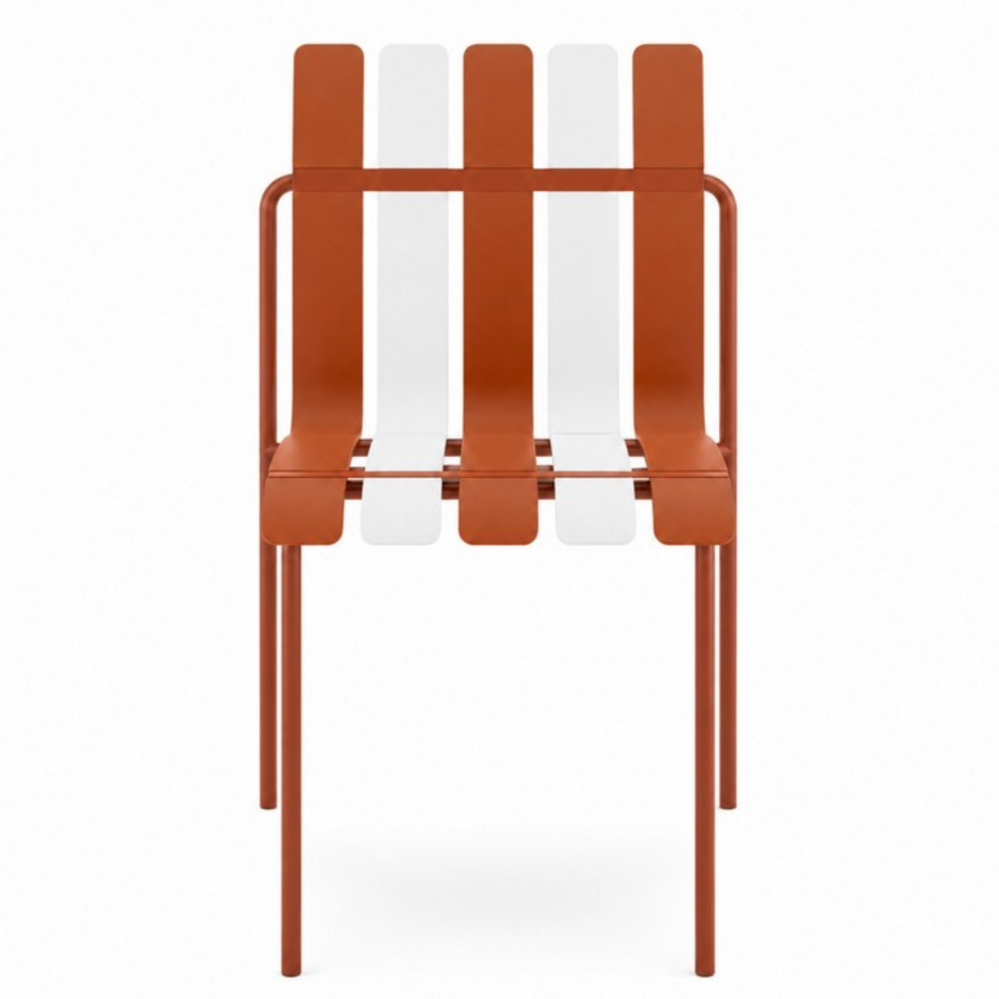 Set 4 Sedie a doghe da giardino mederne in polipropilene, fiberglass e metallo - Beach