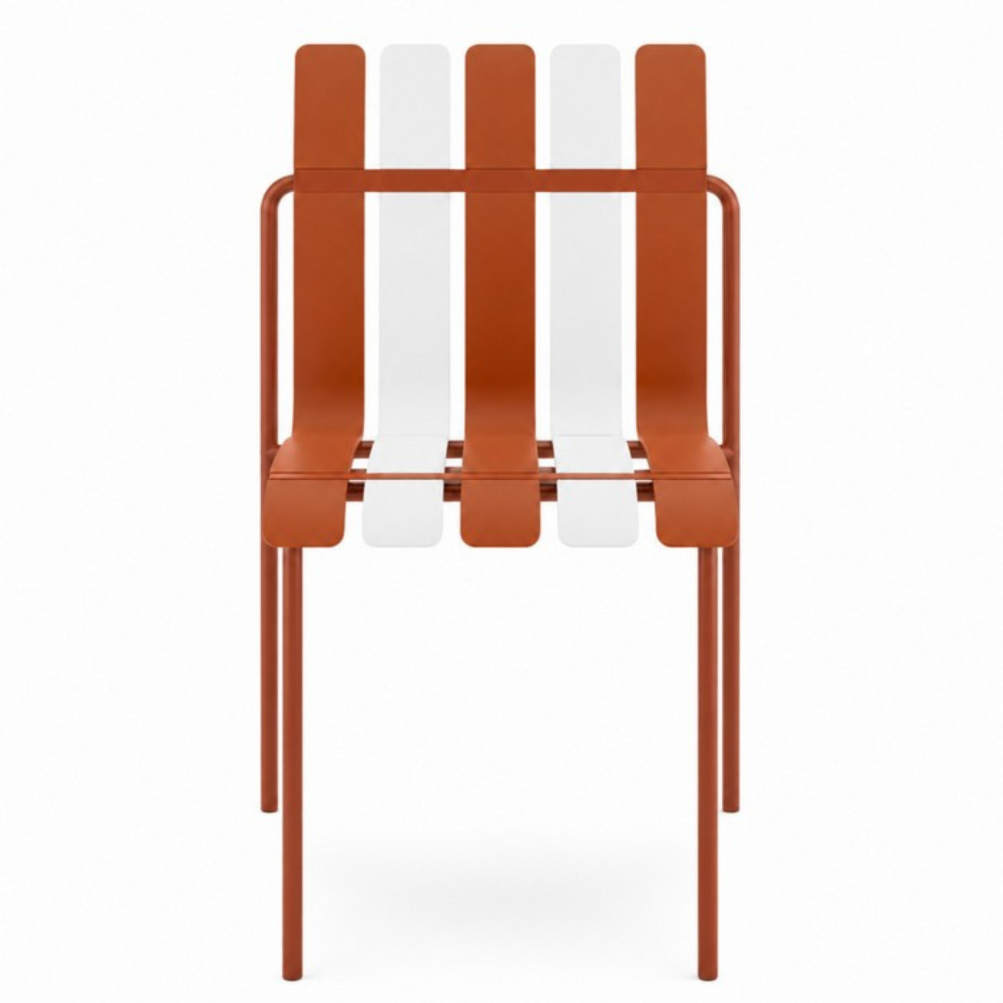 Set 4 Sedie a doghe da giardino mederne in polipropilene, fiberglass e metallo - Beach