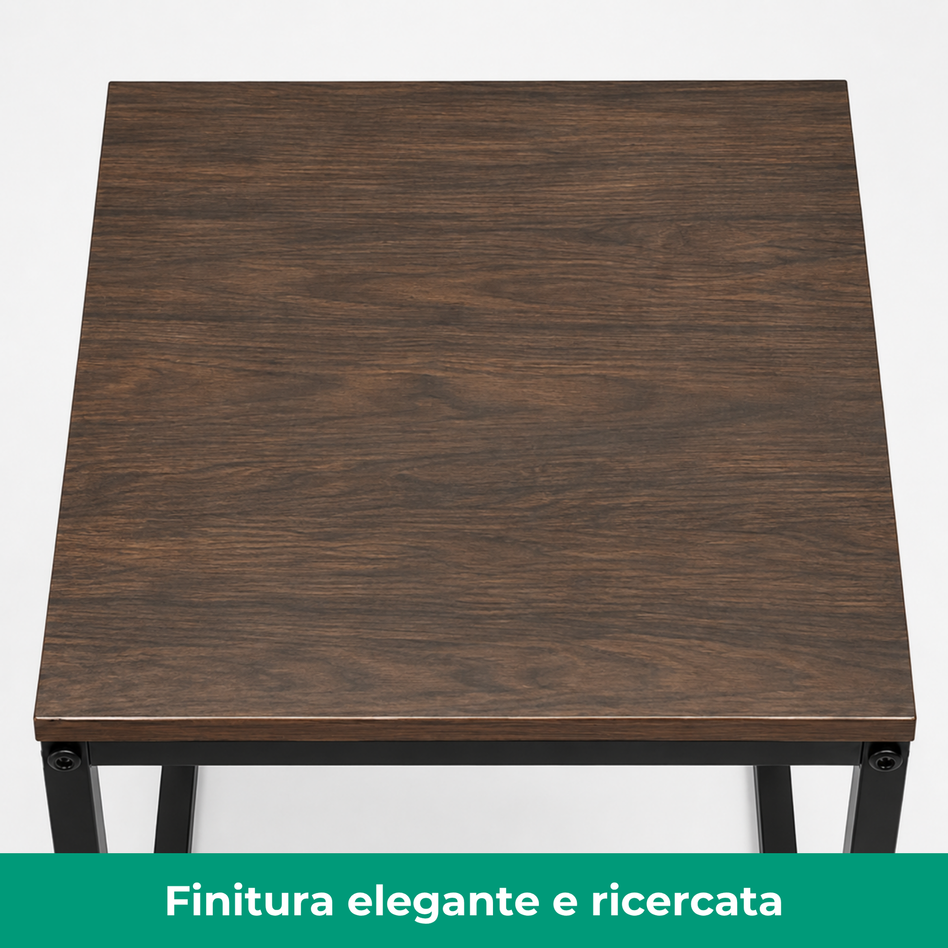 Set 3 Tavolini quadrati in metallo e MDF - Kubo