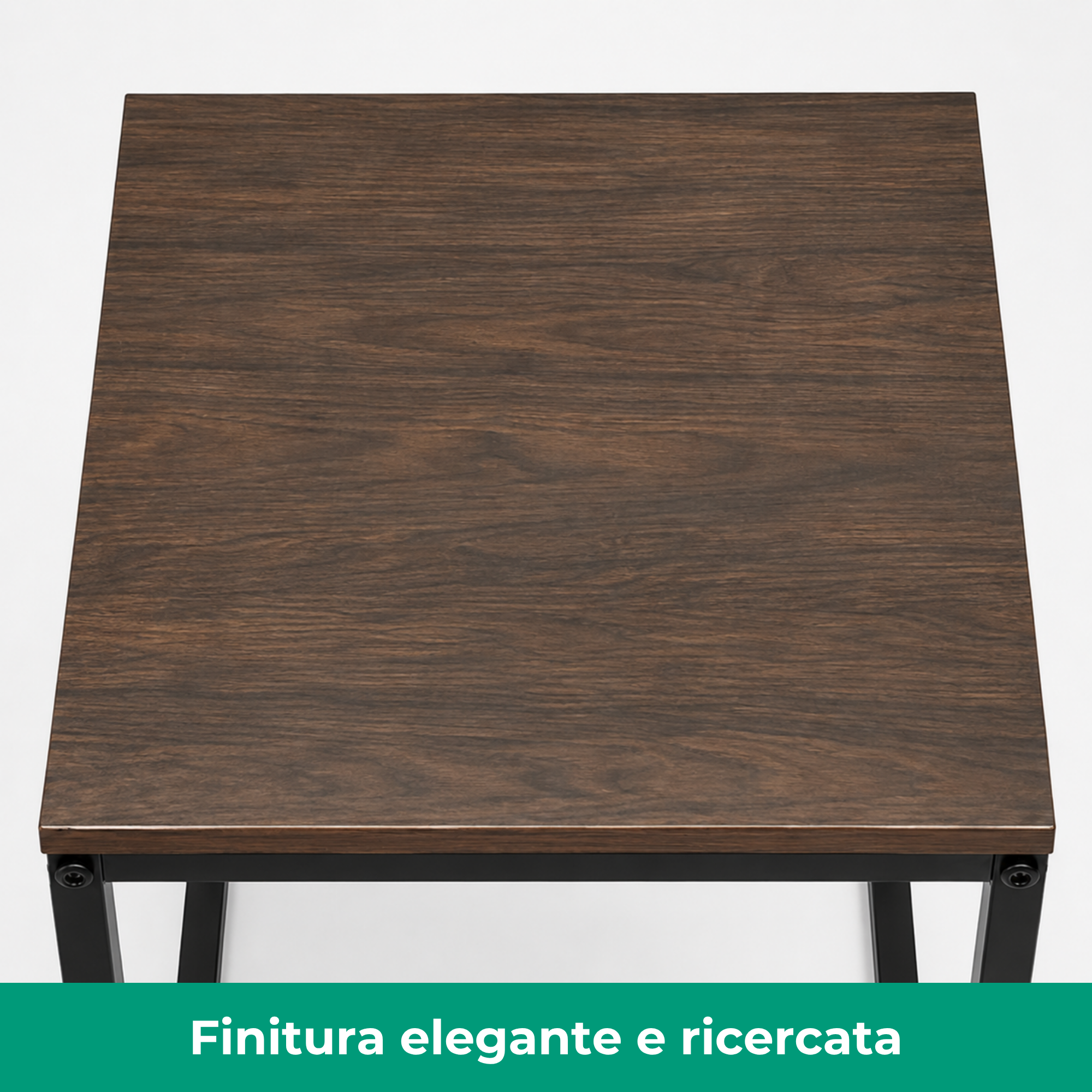Set 3 Tavolini quadrati in metallo e MDF - Kubo