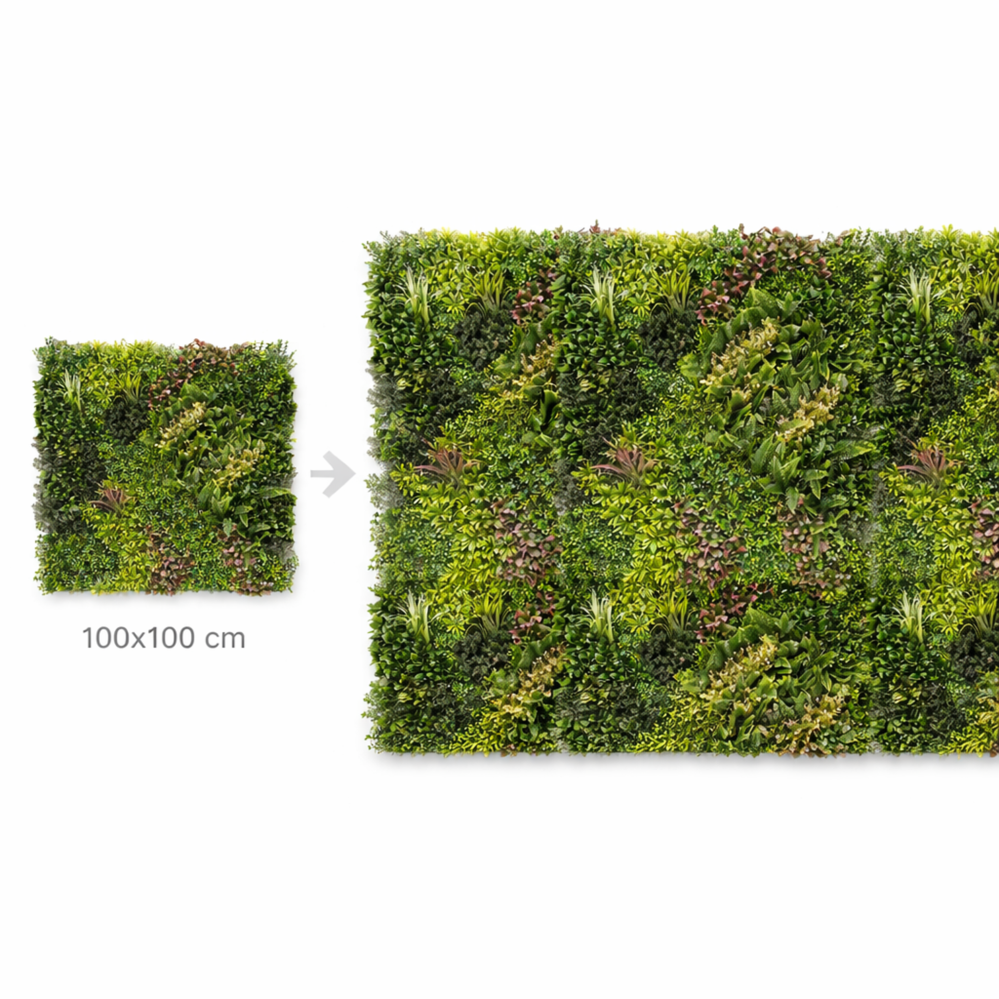 Parete con piante artificiali per giardino verticale 100x100 cm - Hera