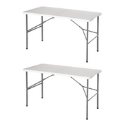 Set 2 tavoli pieghevoli per campeggio e catering 120x60 cm