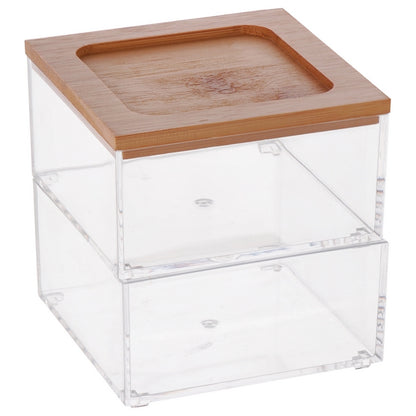 Contenitore porta oggetti in plastica e bamboo - Feiz