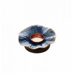 Porta tea light decorativo in metallo foglia