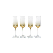 Set 4 calici in vetro Aurum oro flute 195 ml