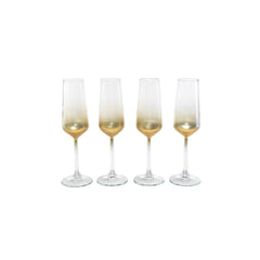 Set 4 calici in vetro Aurum oro flute 195 ml