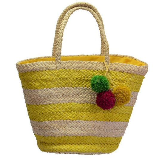 Borsa in paglia ponpon - VACCHETTI GIUSEPPE - 