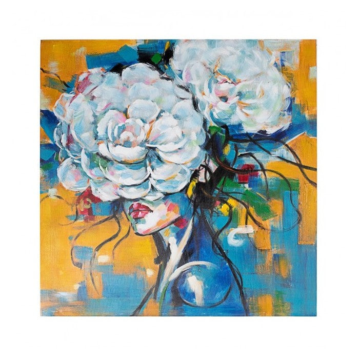Dipinto con donna e fiori 100x100 cm - Village - BIZZOTTO - 34264238719192