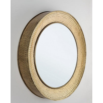 Specchio da parete tondo in acciaio 80 cm - Adara