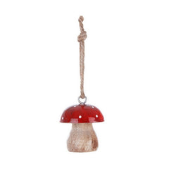 Pendaglio per decorazione natalizia Fungo rosso in legno - Haley